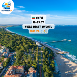 🇨🇾 CYPR – PAFOS | 18–25 lipca | 1 883 zł z Warszawy ✈️