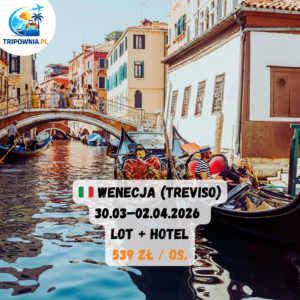 🇮🇹 Wenecja za 539 zł! ✈️ Lot + hotel | 30.03–02.04