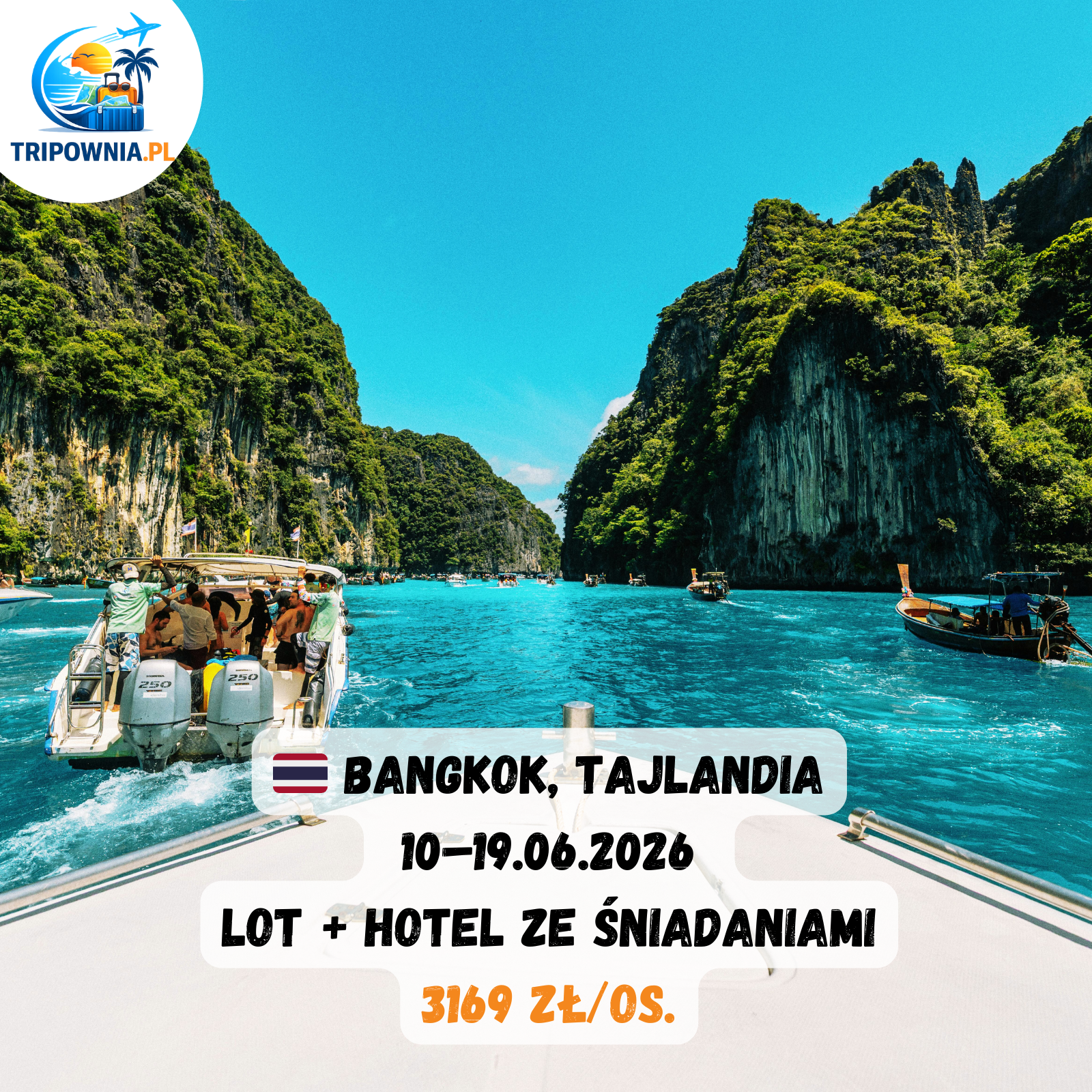 Bangkok, Tajlandia | 10–19.06.2026 | 7 nocy | lot + hotel ze śniadaniami | 3 169 zł/os.