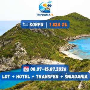 🇬🇷 Korfu w rytmie zorby | 08.07–15.07.2026 | 1 824 zł/os.
