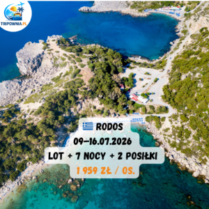 🇬🇷 Rodos | 09–16.07.2026 | lot + 7 nocy + 2 posiłki | od 1 959 zł / os.