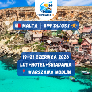🇲🇹 Malta na weekend z Warszawy-Modlin za 899 zł/os. ze śniadaniami!